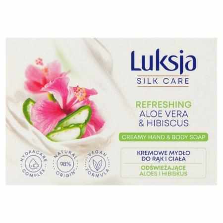 SAMCHEM Luksja Silk Care Kremowe mydło do rąk i ciała odświeżające aloes i hibiskus 100 g Luksja Mydła toaletowe Luksja Silk