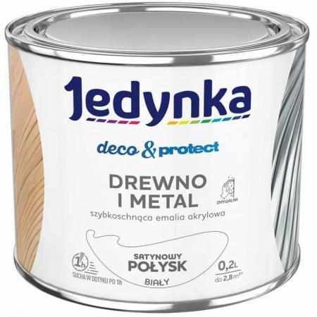 SAMCHEM Farba Deco & Protect Drewno I Metal Biały Połysk 0,2L Jedynka Jedynka Strona główna Szybkoschnąca emalia akrylowa do