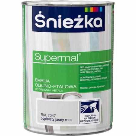 SAMCHEM Emalia olejna popielaty jasny MAT SUPERMAL 0.8 Śnieżka Śnieżka Emalie do metalu, drewna i betonu. Emalia olejna popi