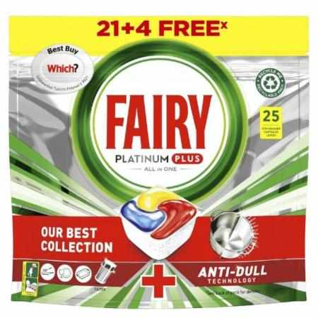 SAMCHEM Fairy Platinum Plus All In One Kapsułki Do Zmywarki Lemon 25 Sztuk FAIRY Tabletki do zmywarki 