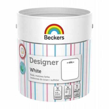 SAMCHEM FARBA DESIGNER LATEKSOWA MAT WHITE 5L Beckers Farby \nOdporność pomalowanej powłoki na mycie wodą z dodatkiem deterg