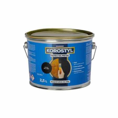 SAMCHEM KOROSTYL 2,5L STALOWY 7046 Antykorozyjna Farba na Metal GOLDMURIT Emalie do metalu, drewna i betonu. KOROSTYL 2,5L S