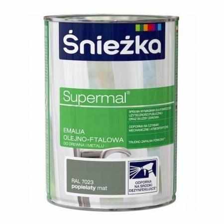 SAMCHEM MATOWA POPIELATA FARBA OLEJNA SUPERMAL 0,8L Śnieżka Emalie do metalu, drewna i betonu. MATOWA POPIELATA FARBA OLEJNA