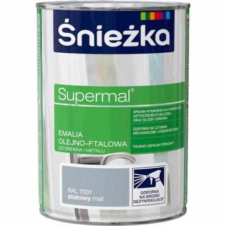 Supermal olejno-ftalowa Ral 7001 Stalowy Mat 800ml|Emalie do metalu, drewna i betonu.