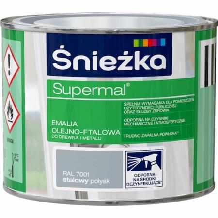 RAL 7001 - FARBA OLEJNA SUPERMAL STALOWY 0,2L|Emalie do metalu, drewna i betonu.