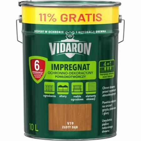 VIDARON IMPREGNAT ZŁOTY DĄB 10L|Impregnat do drewna