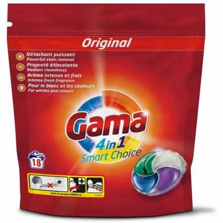 SAMCHEM Gama Kapsułki do prania 30szt 780g 4w1 ORIGINAL Kapsułki i tabletki do prania Kapsułki do prania kolorów GAMA 4w1 -