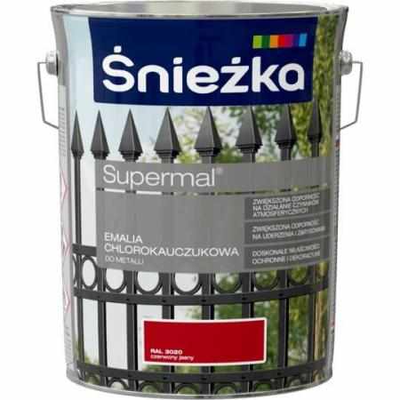 SAMCHEM Śnieżka EMALIA CHLOROKAUCZUK CZERWONY JASNY RAL 3020 5L Śnieżka Emalie do metalu, drewna i betonu. Emalia do betonu,