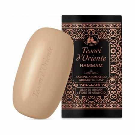 Tesori d'Oriente Luksusowe Mydło w kostce Hammam Olej arganowy i Kwiat pomarańczy 125g