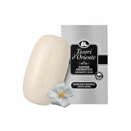Tesori d'Oriente Luksusowe Mydło w kostce Muschio Bianco Białe piżmo 125g Tesori d'Oriente Luksusowe Mydło w kostce Muschio Bianco Białe piżmo 125g