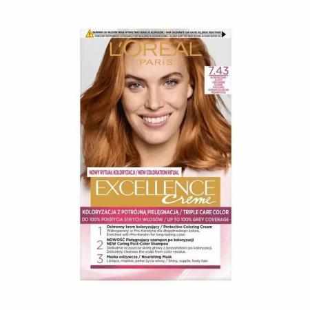 L`Oreal Excellence Creme Farba do włosów 7.43 Blond miedziano-złocisty|Koloryzacja