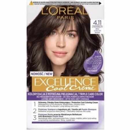 L`Oreal Excellence Cool Creme farba do włosów 4.11 Ultrapopielaty Brąz|Koloryzacja L`Oreal Excellence Cool Creme farba do włosów 4.11 Ultrapopielaty Brąz|Koloryzacja