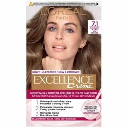 L`Oreal Excellence Creme Farba do włosów 7.1 Blond Popielaty|Koloryzacja
