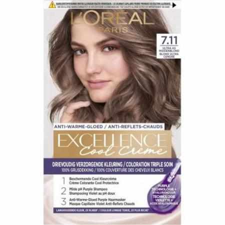 L`Oreal Excellence Cool Creme farba do włosów 7.11 Ultrapopielaty Blond|Koloryzacja