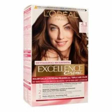 L`Oreal Excellence Creme farba do włosów 4.3 Złocisty Brąz|Koloryzacja L`Oreal Excellence Creme farba do włosów 4.3 Złocisty Brąz|Koloryzacja