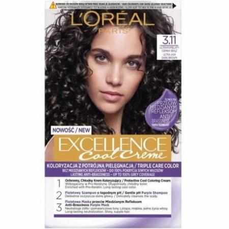 L`Oreal Excellence Cool Creme farba do włosów 3.11 Ultrapopielaty Ciemny Brąz|Koloryzacja
