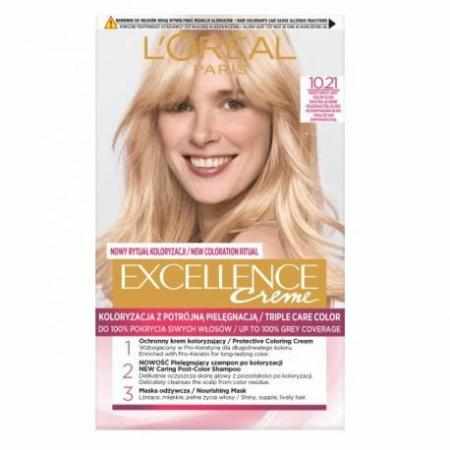 L`Oreal Excellence Creme Farba do włosów 10.21 Bardzo bardzo jasny perłowy blond|Koloryzacja L`Oreal Excellence Creme Farba do włosów 10.21 Bardzo bardzo jasny perłowy blond|Koloryzacja