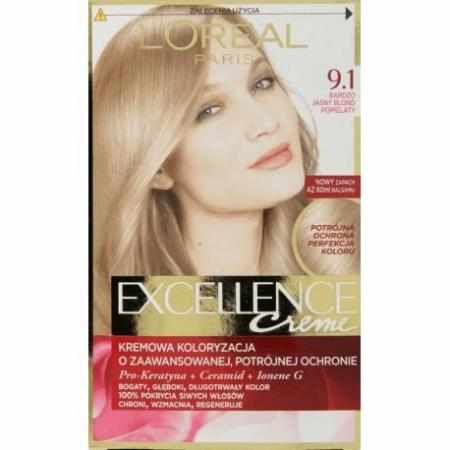 L`Oreal Excellence Creme Farba do włosów 9.1 Bardzo jasny blond popielaty|Koloryzacja