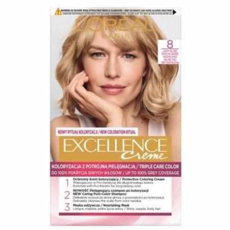 L`Oreal Excellence Creme Farba do włosów 8.0 Jasny Blond|Koloryzacja