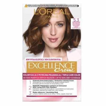 L`Oreal Paris Excellence Creme farba do włosów 5.3 Jasny Złocisty Brąz|Koloryzacja