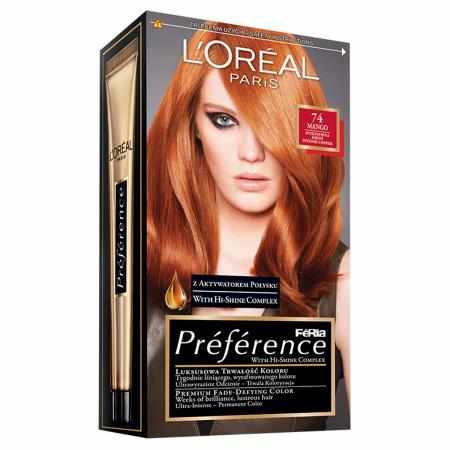 L'Oreal Paris Feria Preference Farba do włosów 74 Mango|Koloryzacja L'Oreal Paris Feria Preference Farba do włosów 74 Mango|Koloryzacja