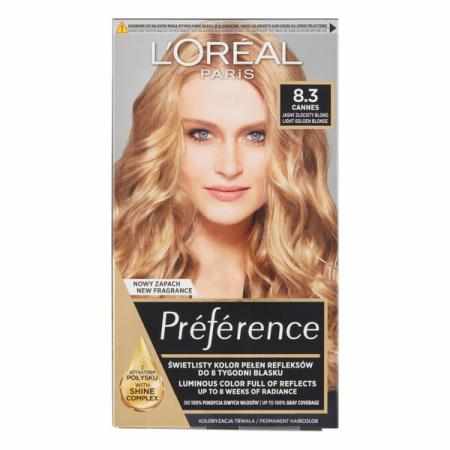 L'Oréal Paris Préférence Farba do włosów jasny złocisty blond 8.3 Cannes|Koloryzacja L'Oréal Paris Préférence Farba do włosów jasny złocisty blond 8.3 Cannes|Koloryzacja