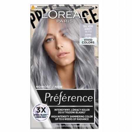 L'Oreal Paris Preference Vivid Colors trwała farba do włosów 10.112 Silver Grey|Koloryzacja
