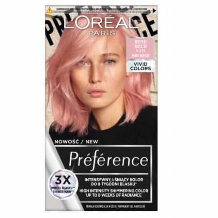 L'Oreal Paris Preference Vivid Colors trwała farba do włosów 9.213 Rose Gold|Koloryzacja