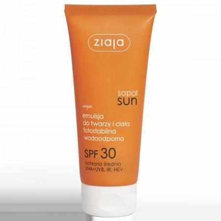 ZIAJA SOPOT SUN Emulsja do twarzy i ciała SPF 30 100ml|Pielęgnacja ciała