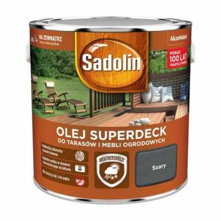 Sadolin Olej do Drewna Superdeck Szary 2,5L|Do drewna i metalu
