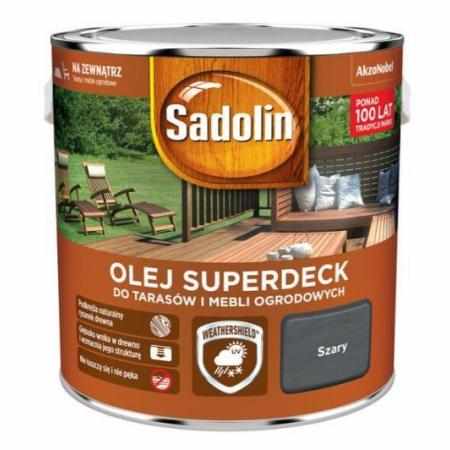 Sadolin Olej do Drewna Superdeck Szary 2,5L|Do drewna i metalu