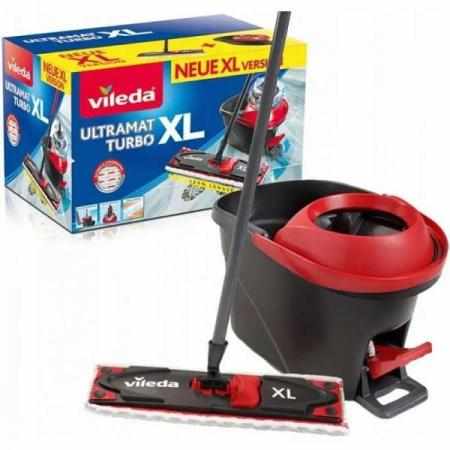 Vileda Ultramat Turbo XL - Zestaw Mop Płaski Obrotowy 42cm|Worki i sprzątanie
