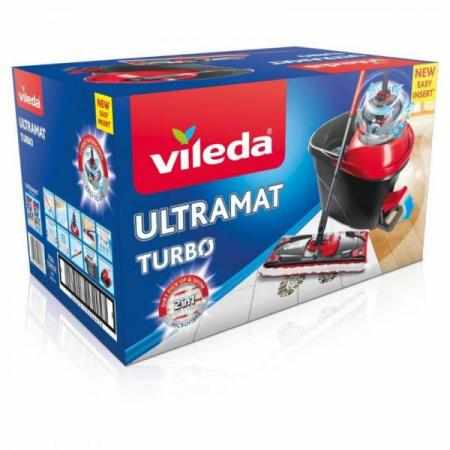 Vileda Ultramax Turbo - Zestaw Mop Płaski Obrotowy z Wiadrem|Worki i sprzątanie