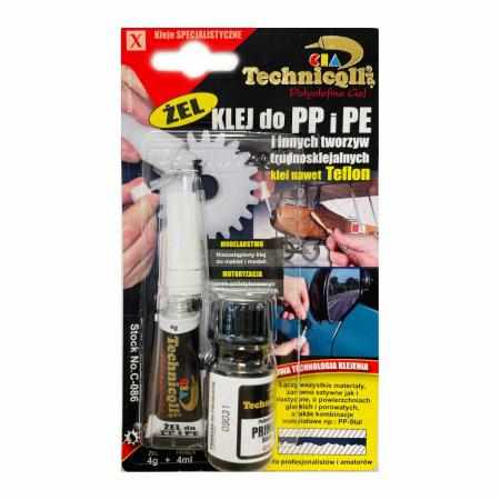 Klej żel do plastików PP i PE Technicqll C-086 4g+4ml|Strona główna