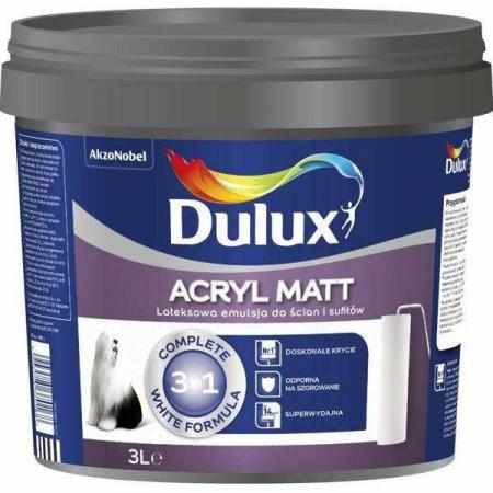 SAMCHEM Dulux Acryl Matt 3w1 Superkrycie, Odporność na szorowanie, wydajność do 14m2/l – 5L DULUX Strona główna Dulux Acryl 