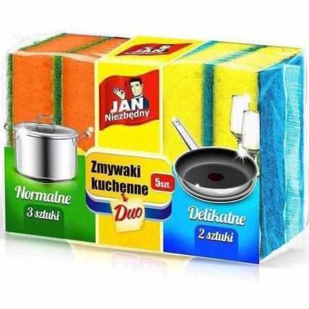 SAMCHEM Zmywak kuchenny duo Jan Niezbędny 5szt. JAN Niezbędny Ściereczki myjki i gąbki Zmywak kuchenny duo Jan Niezbędny 5sz