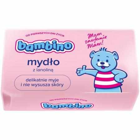 SAMCHEM BAMBINO MYDŁO Z LANOLINĄ 90G BAMBINO Mydła toaletowe BAMBINO MYDŁO Z LANOLINĄ 90G