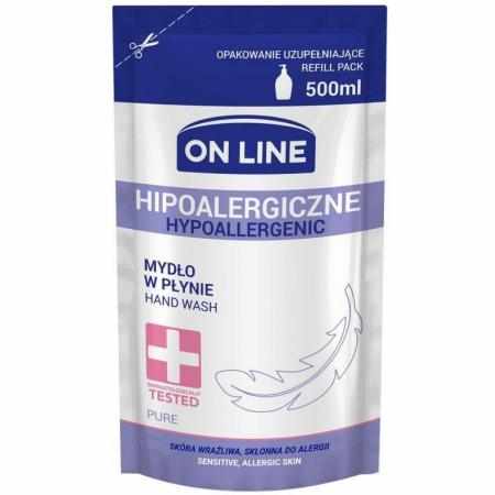 SAMCHEM Mydło REFILL Hipoalergiczne PURE 500 ml On Line Mydła toaletowe Specjalistyczna formuła myjąca ON LINE PURE opracowa SAMCHEM Mydło REFILL Hipoalergiczne PURE 500 ml On Line Mydła toaletowe Specjalistyczna formuła myjąca ON LINE PURE opracowa