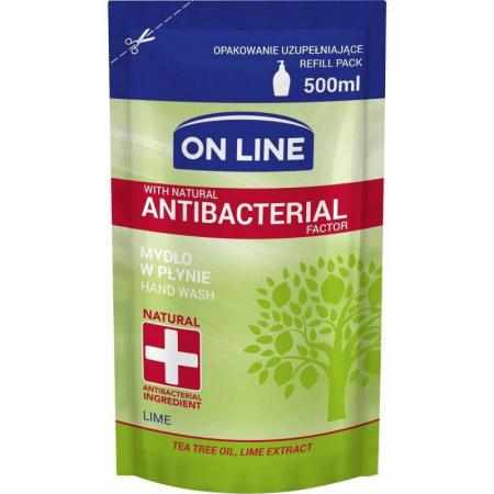 SAMCHEM Mydło REFILL z czynnikiem antybakteryjnym LIME 500 ml On Line Mydła toaletowe PL ON LINE LIME specjalistyczna formuł SAMCHEM Mydło REFILL z czynnikiem antybakteryjnym LIME 500 ml On Line Mydła toaletowe PL ON LINE LIME specjalistyczna formuł